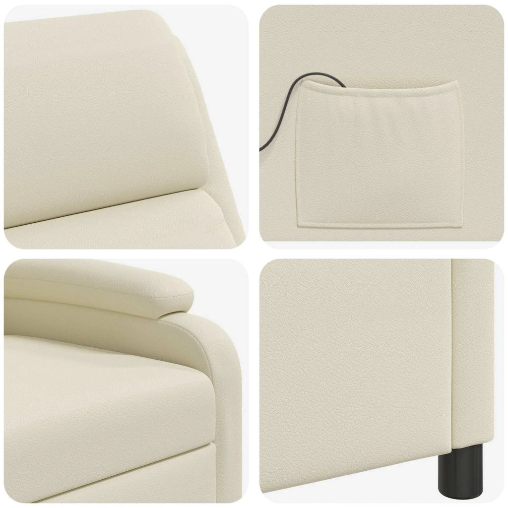 Poltrona Massaggiante Crema Similpelle 42034862
