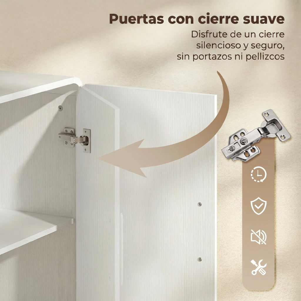 Mobile TV con ante e ripiani ¨C zephmum ¨C Bianco 152x40x80 cm