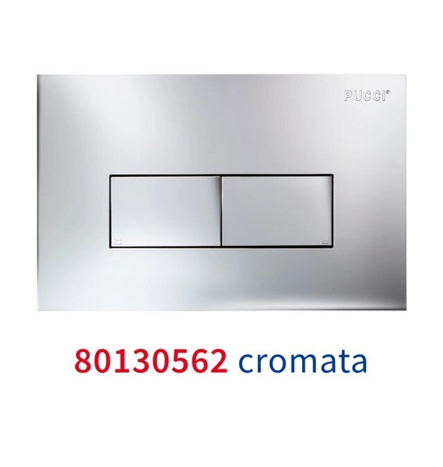 KIT ECO DOPPIO TASTO TELAIO + PLACCA CM.28  Sp.4,7 Cromata     PUCCI