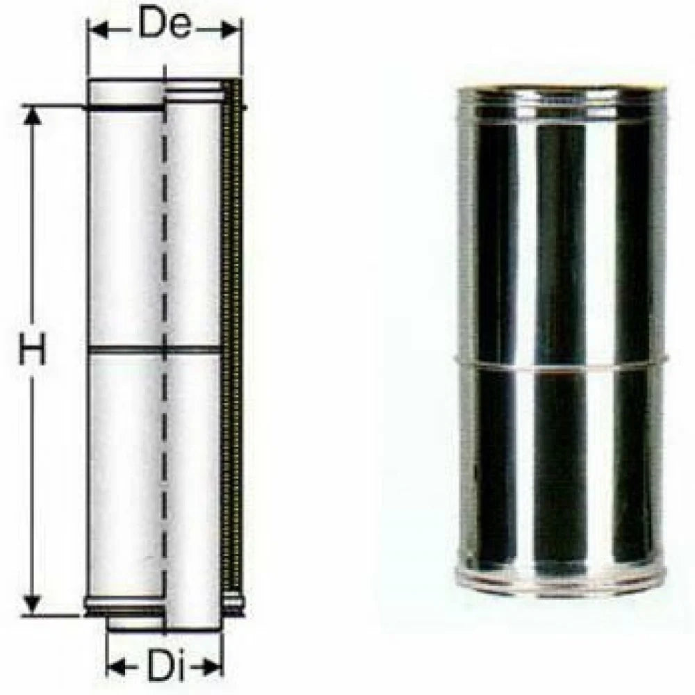 Inox doppia parete elemento tele scopico l.257-384 d.200 b08xbfh8