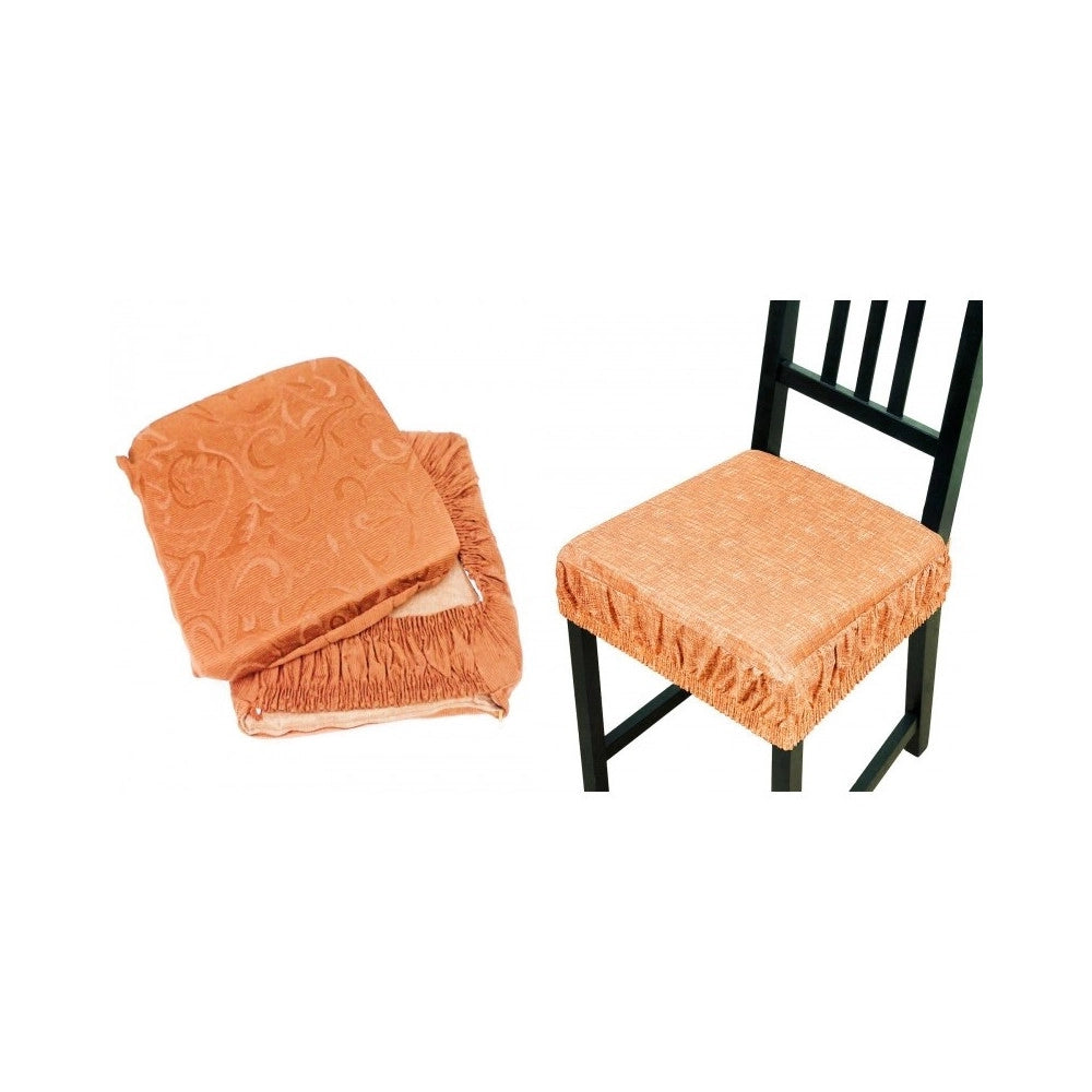 Trade Shop - Set 6 Coprisedia Cuscini Con Elastico Cuscino Per Sedie Imbottito Sfoderabile -