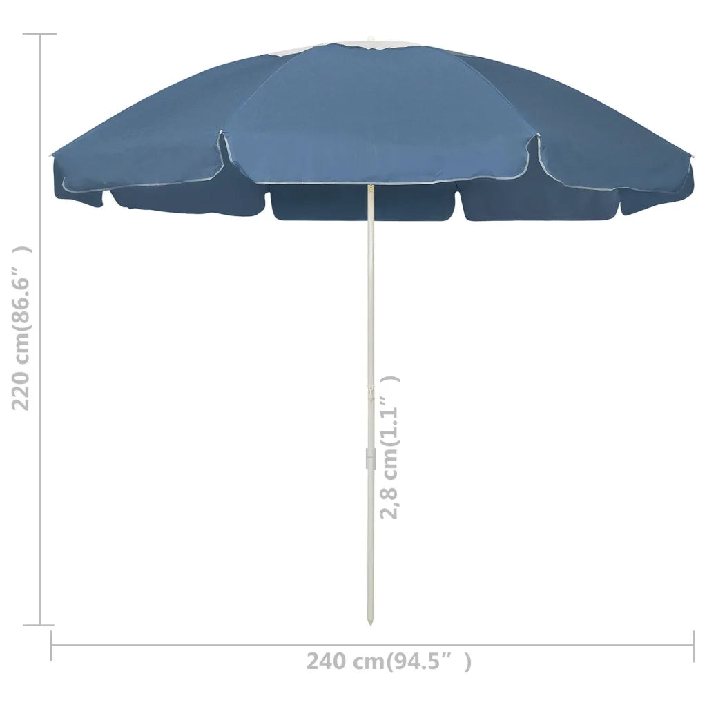 Ombrellone da Spiaggia-Ombrellone da mare Blu 240 cm 216148