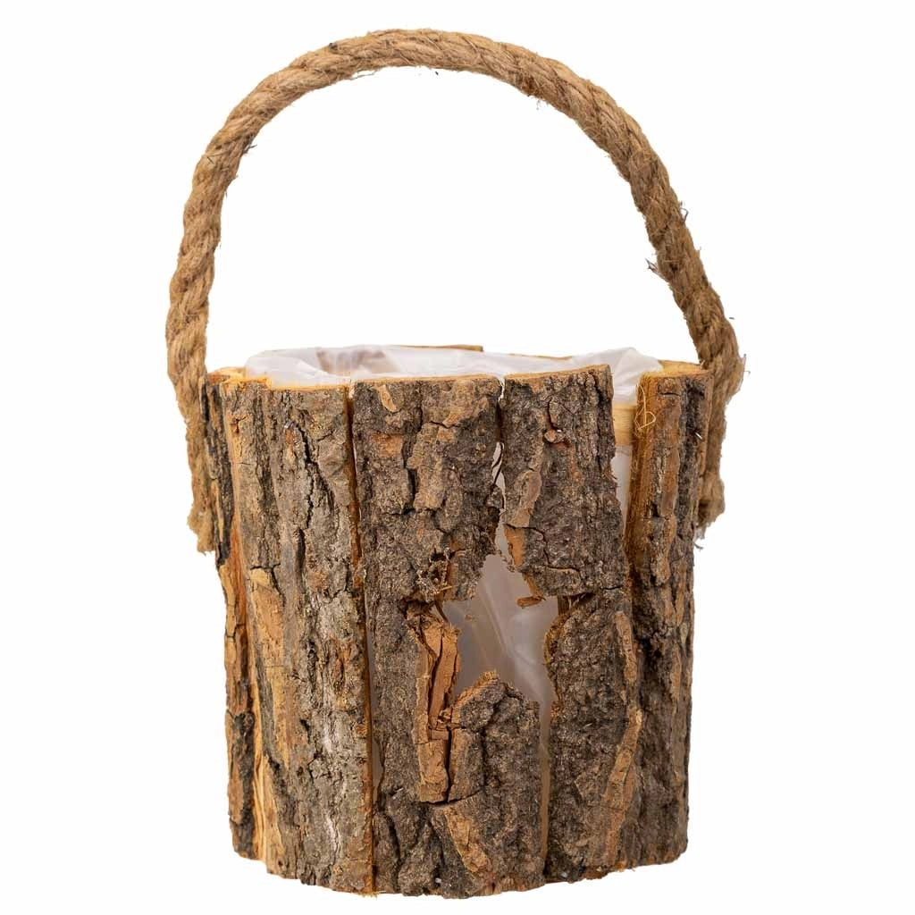 Cesto in legno marrone d13x13h