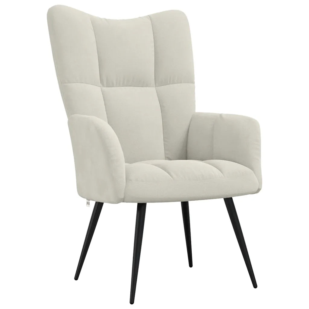 Poltrona | Sedia Relax Bianco Crema Velluto