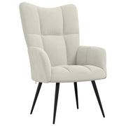 Poltrona | Sedia Relax Bianco Crema Velluto