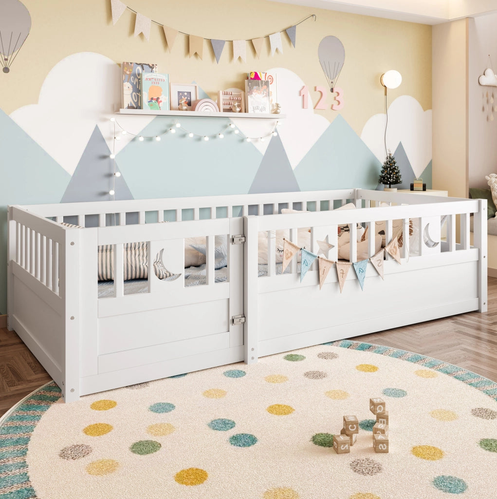 LETTO per bambini con sponde 90x190 cm in pino bianco