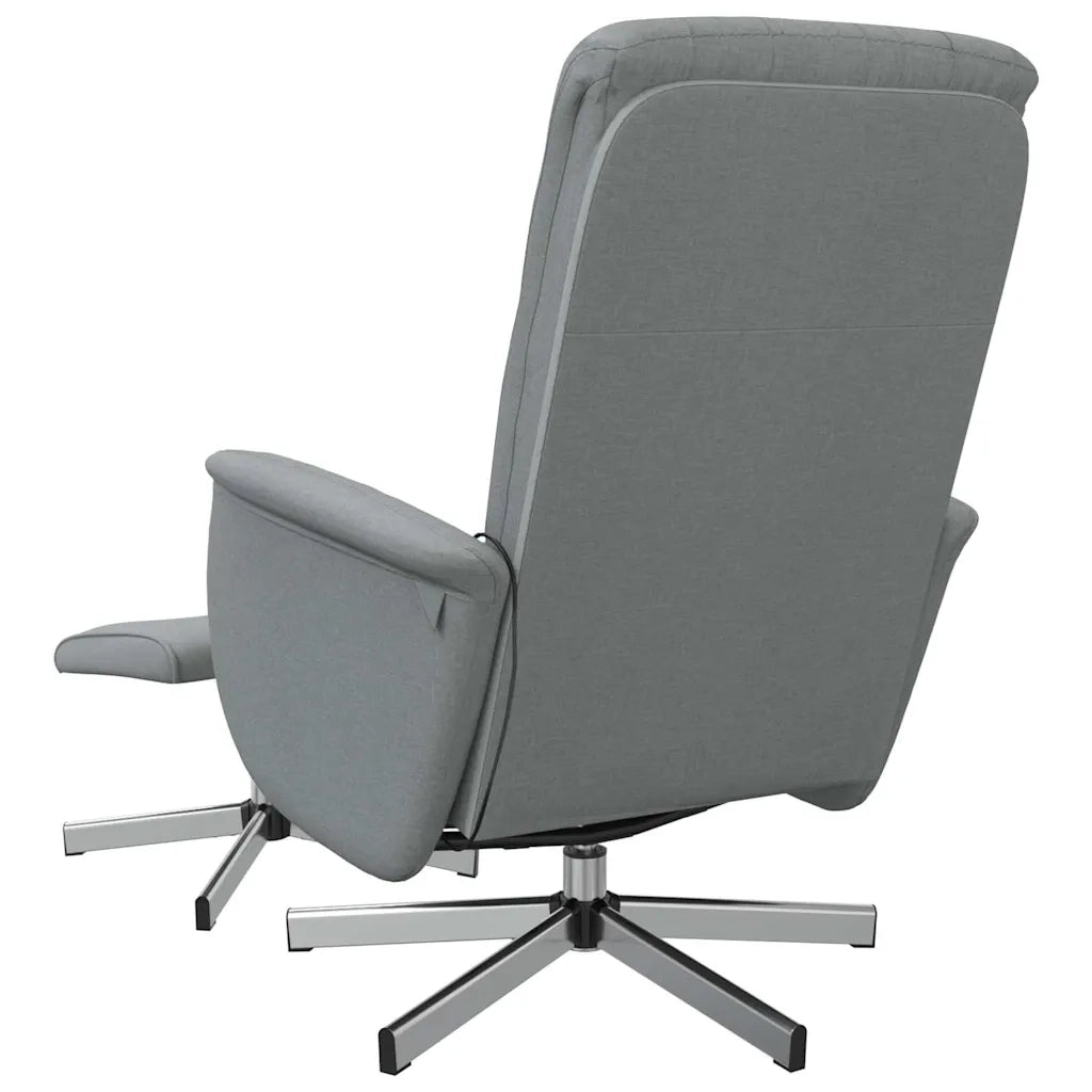 Divano Sedia-Poltrona Reclinante Massaggio Poggiapiedi Grigio Chiaro Tessuto 858554