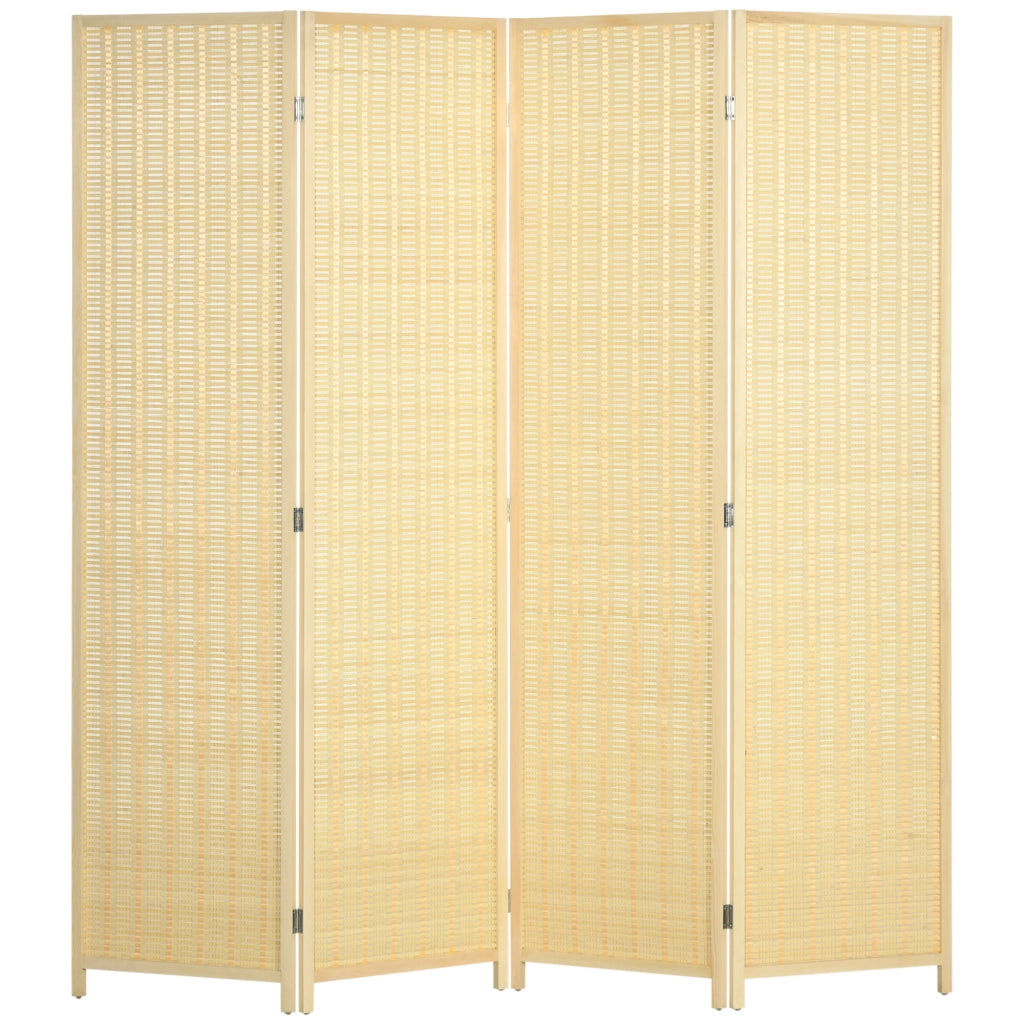 Paravento pieghevole a 4 pannelli, 180 x 180 cm, divisorio per ambienti in bamb¨´, schermo per la privacy pieghevole, separazione per soggiorno,