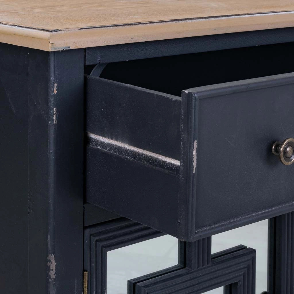 Mobile da ingresso in legno nero 83x36x72h
