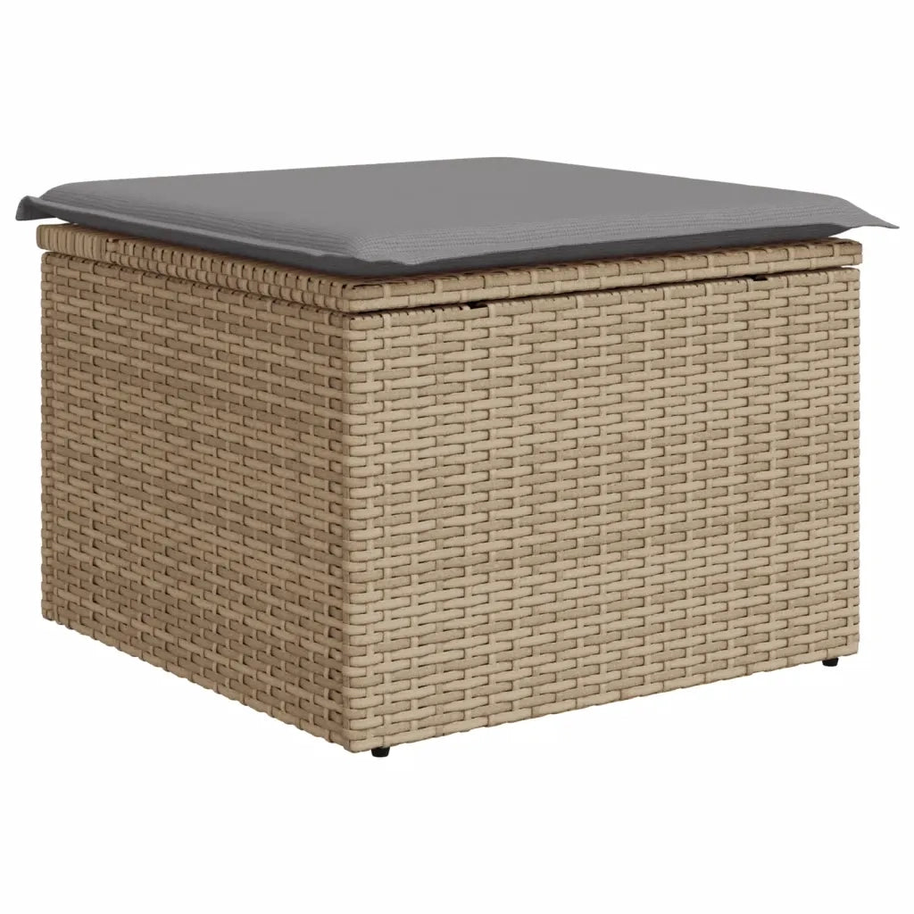 Set Divano da Giardino 9 pz con Cuscini Beige Misto Polyrattan 3256591
