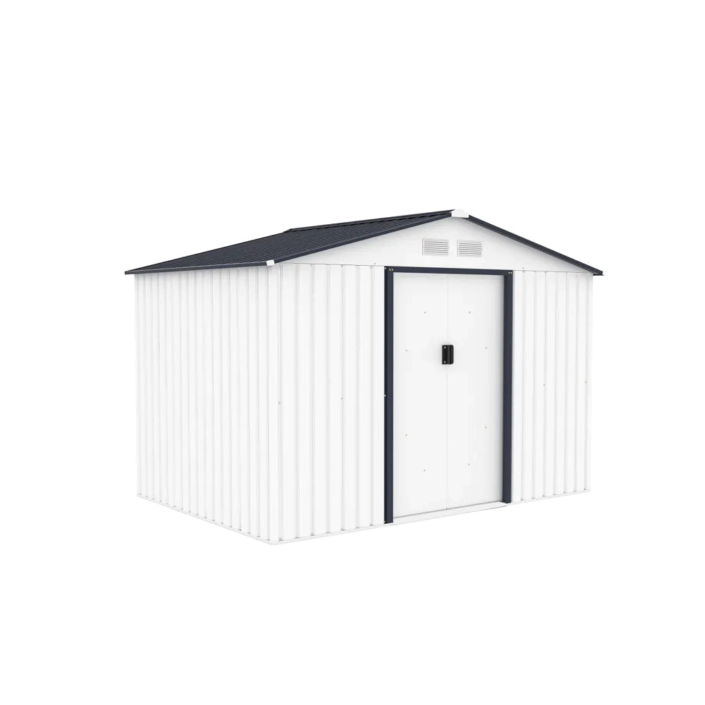 Casetta da giardino in acciaio zincato bianco 2,77x1,95x1,93 m - 65kg - 4,8 metri quadri