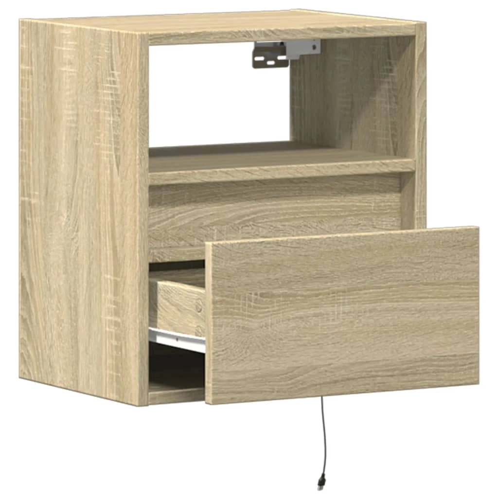Mobile TV multimediale mensola TV credenza mobile TV sala da pranzo soggiorno parete attrezzata per camera da letto con luci LED rovere Sonoma 41 x 31 x 45 cm marrone 02_0028017