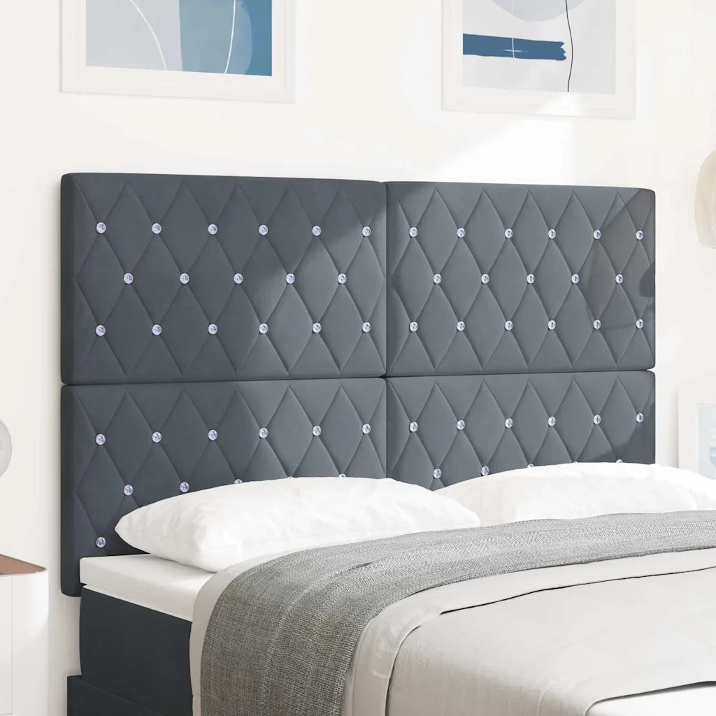 Testiera-Testata-Testiera Decorativa Grigio scuro 160 cm Pelle Sintetica 693811
