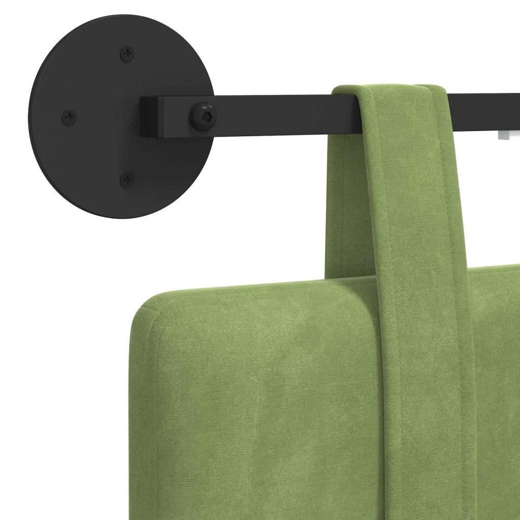 Testiera | Testata sospesa Con luce LED Verde chiaro Velluto