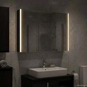 Mobiletto per specchio da bagno Rovere Nero 889272