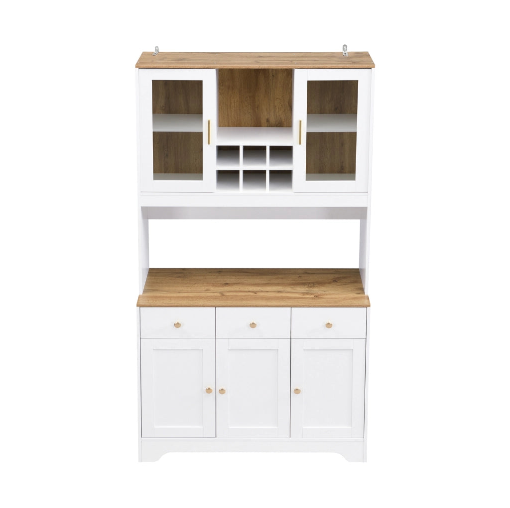 Credenza alta 5 ante e 3 cassetti bianca in MDF