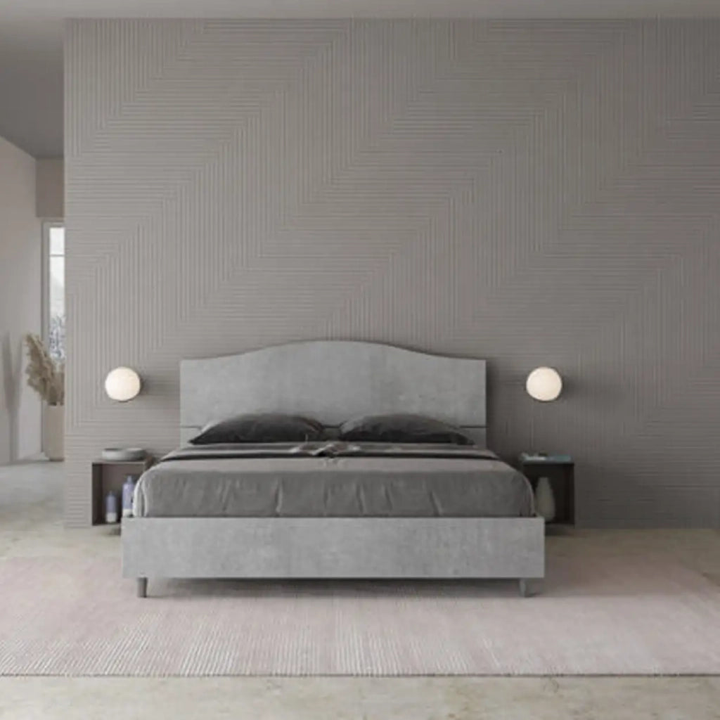 Letto matrimoniale senza rete 160x200 cemento Dores