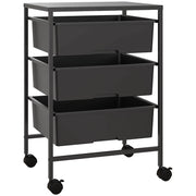 Carrello con ruote e 3 cestini ¨C zephmum ¨C 40,8x33,5x60,5 cm, nero
