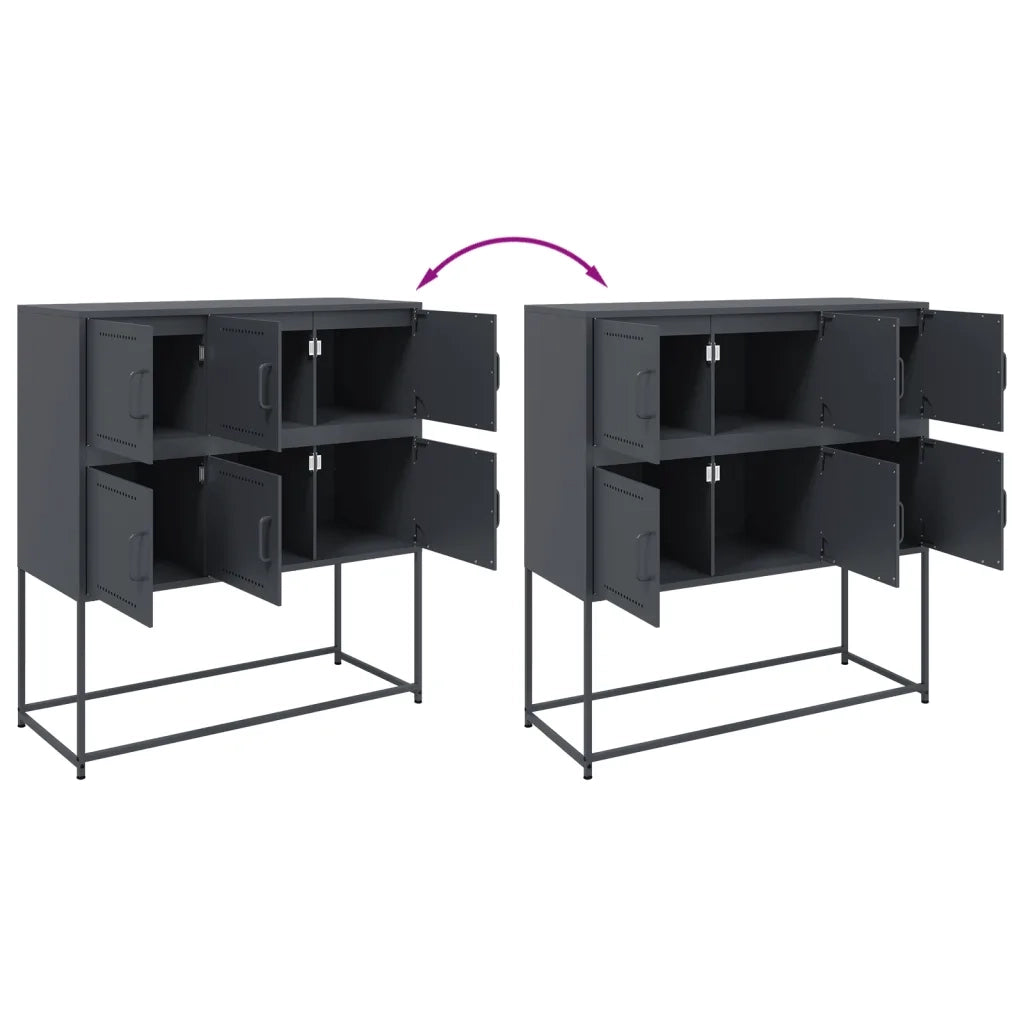 Credenza Antracite 100,5x39x107 cm in Acciaio 846598