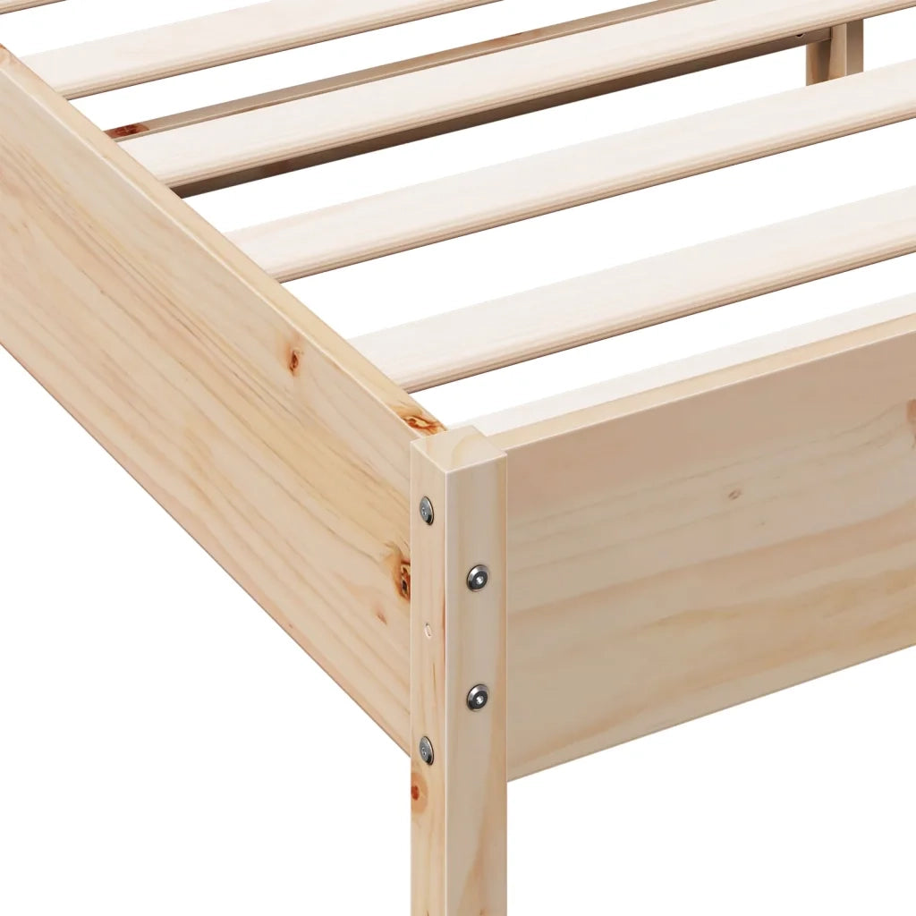 Letto senza Materasso 140x200 cm in Legno Massello di Pino 842594