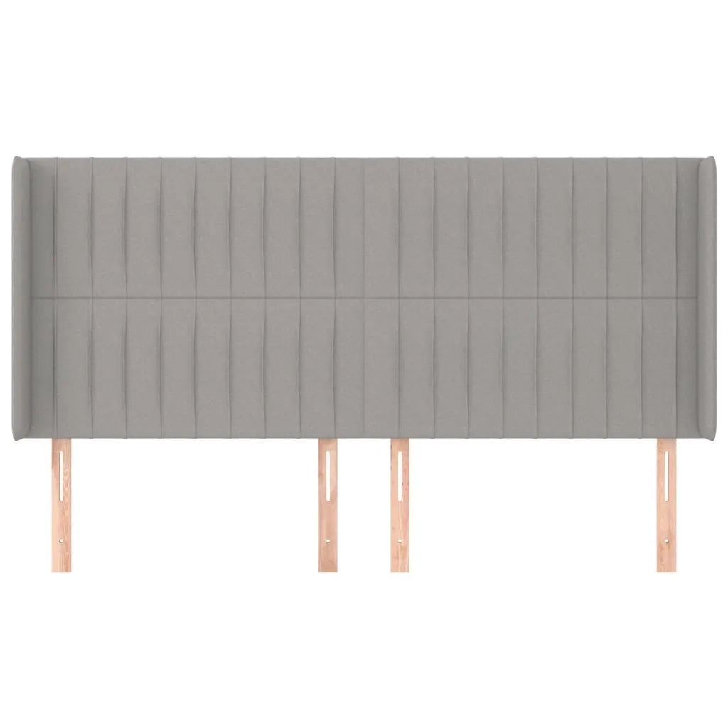 Testiera | Testata ad Orecchio Grigio Chiaro 203x16x118/128 cm in Tessuto