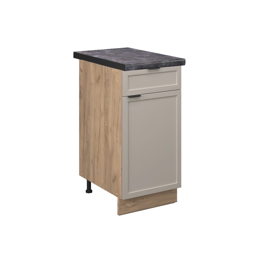 Mobiletto base per cucina Fame-Line GrigioBeige/Rovere dorato 40 cm, PL Antracite Vicco
