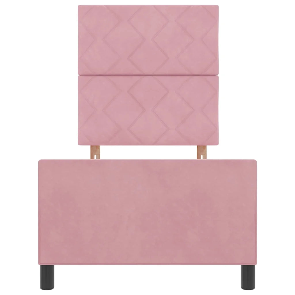 Letto a molle con testiera Rosa 80 x 200 cm Velluto 3344974