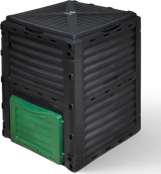 Cestino per compost - 300L - Verde e Nero - Polipropilene