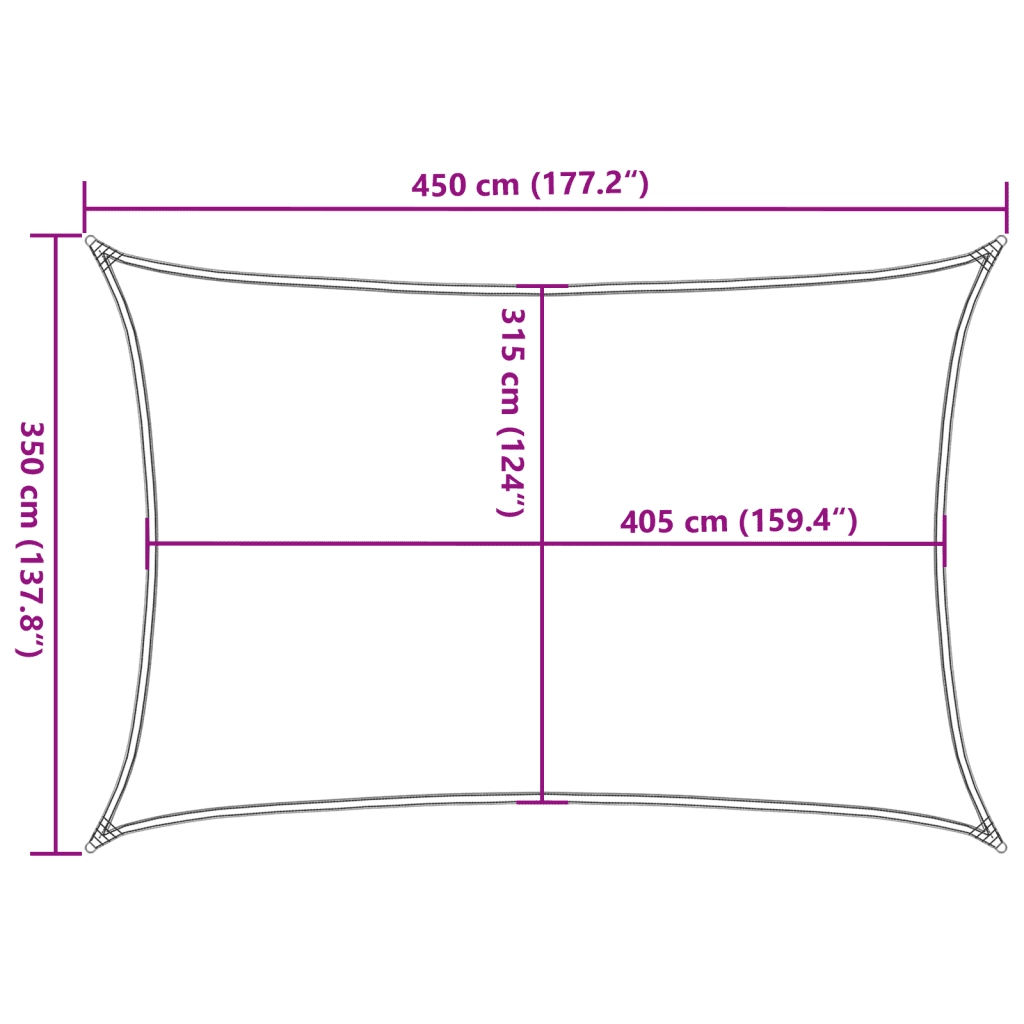 Vela Parasole 160 g/m² Rettangolare Terracotta 3,5x4,5 m HDPE 311351