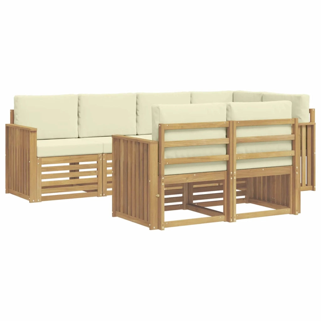 Set di divani da esterno 7 pcs Bianco e Crema 3391990