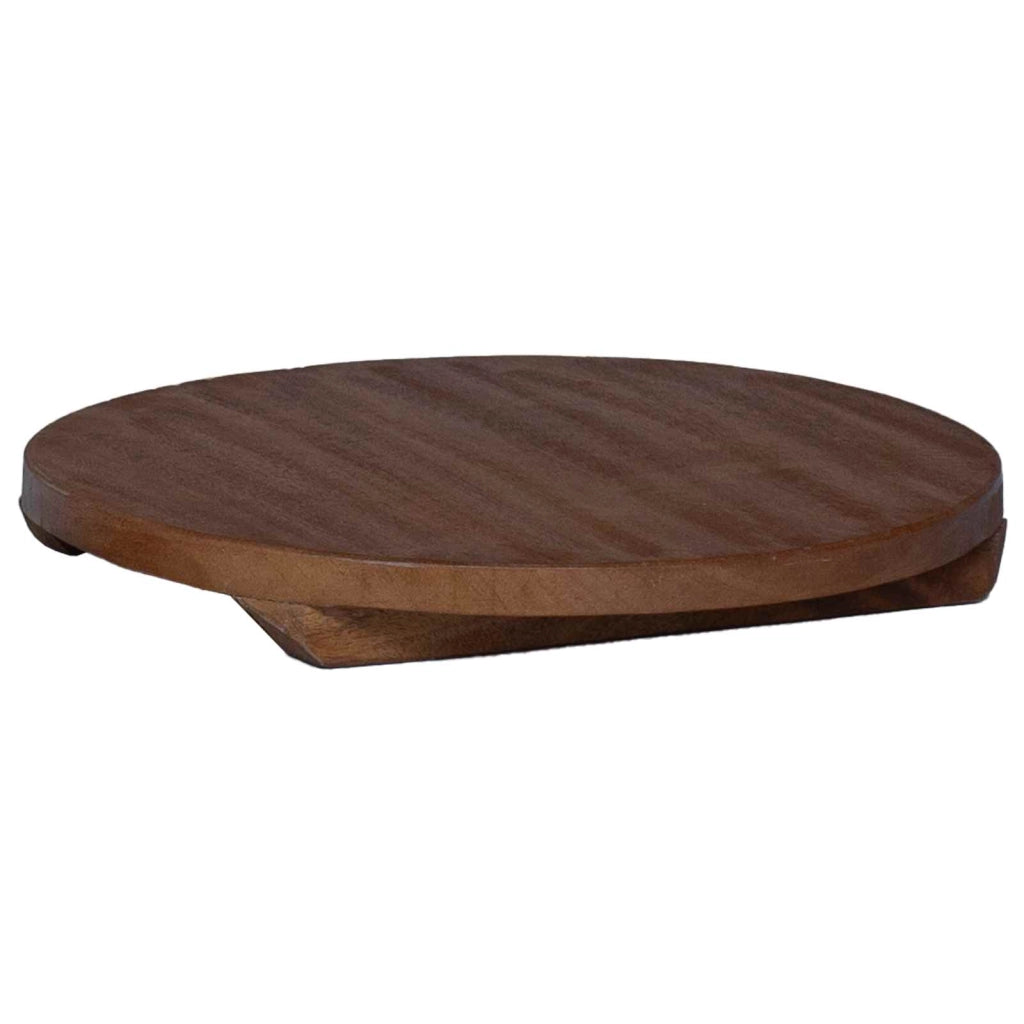 Set di 3 sgabelli per piante rustici da esterno 29 x 29 x 3,5 cm in legno di mogano marrone 02_0058962