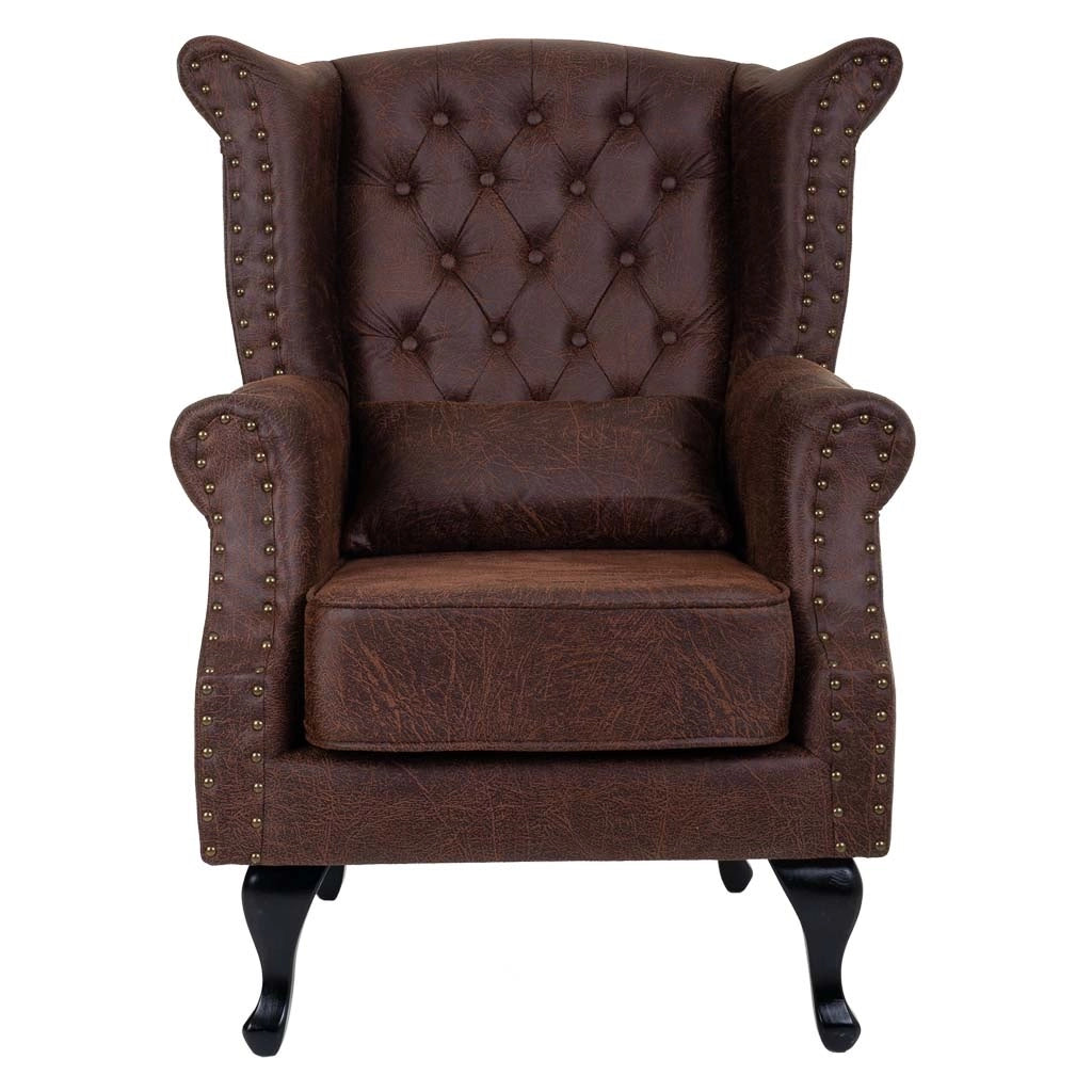 Poltrona in similpelle marrone 84x84x86h
