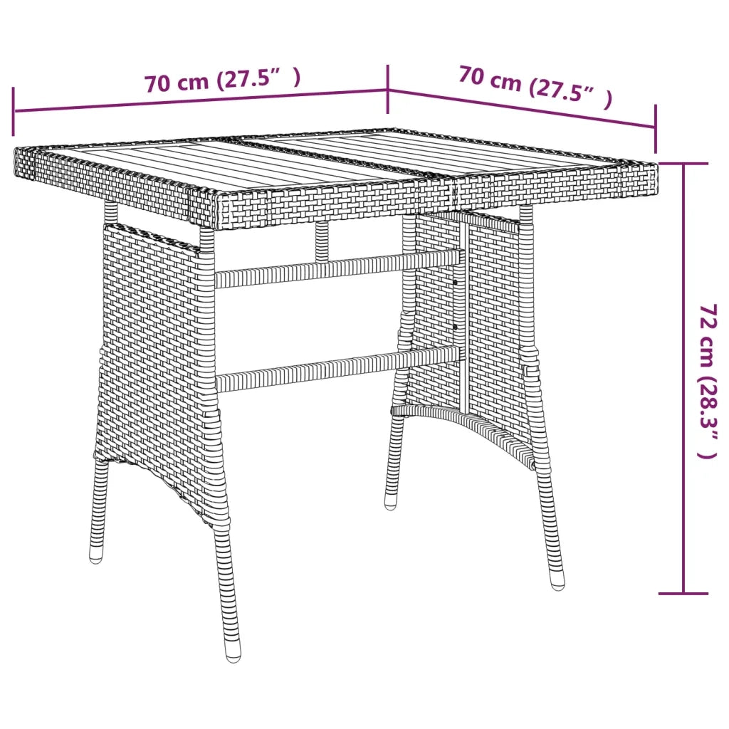 Set da Pranzo da Giardino 3 pz in Polyrattan Nero 3120086