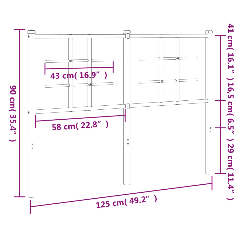 Testiera di Ricambio in Metallo Bianco 120 cm 355641