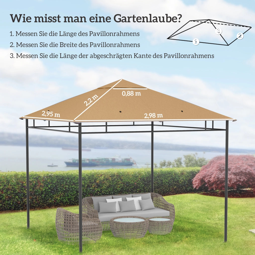 Tetto sostitutivo per gazebo da giardino ¨C zephmum ¨C Poliestere 298x295 cm Beige