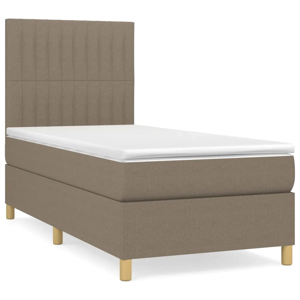 Giroletto a Molle con Materasso-Struttura Letto Tortora 80x200 cm inTessuto 694623