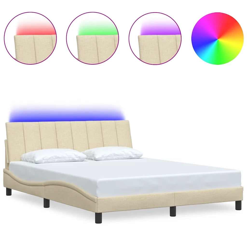 Giroletto senza Materasso-Struttura Letto Hanko Crema 160x200 cm in Tessuto 718204
