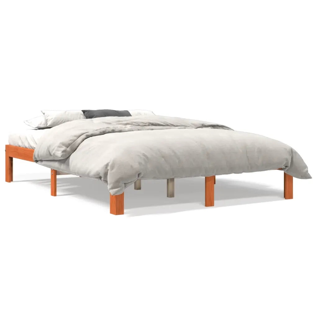 Letto senza Materasso-Struttura Letto Marrone Cera 120x190 cm in Legno di Pino 300521