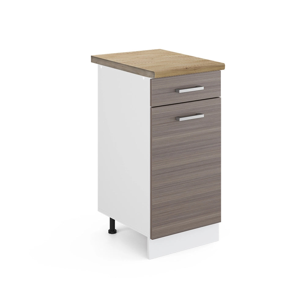 Mobiletto base per cucina R-Line Grigio nobile/Bianco 40 cm, PL Rovere Vicco