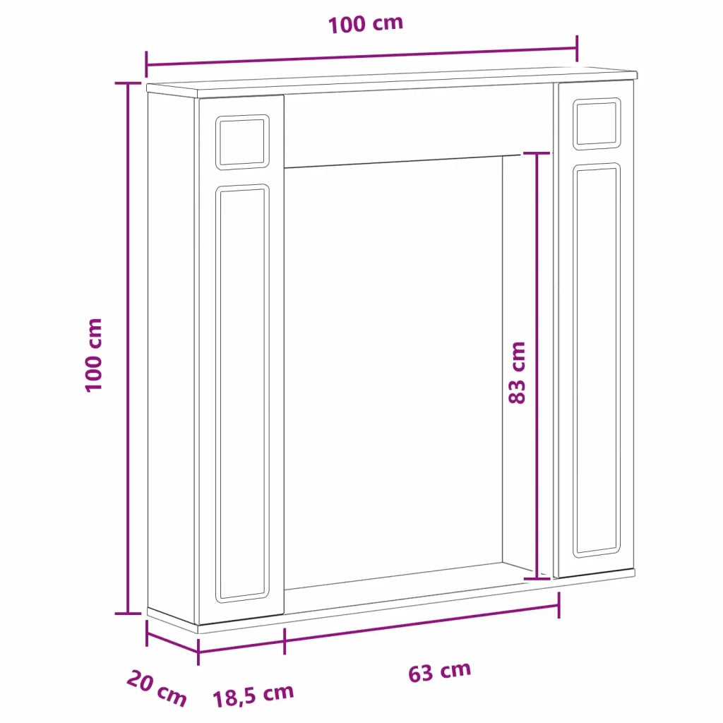 Cornice per camino Bianco 100 x 20 x 100 cm 8006615