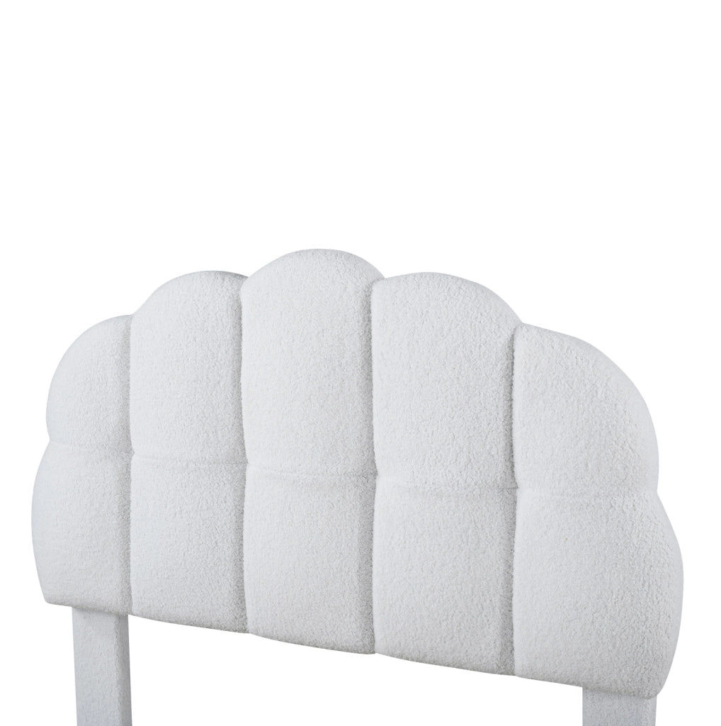 LETTO imbottito 90x200 cm Bouclé Bianco
