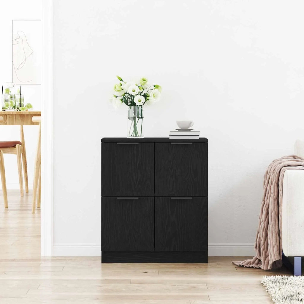 Credenza | Madia | Buffet da pranzo | Armadio da pranzo Rovere Nero 60 x 30 x 70 cm Legno multistrato