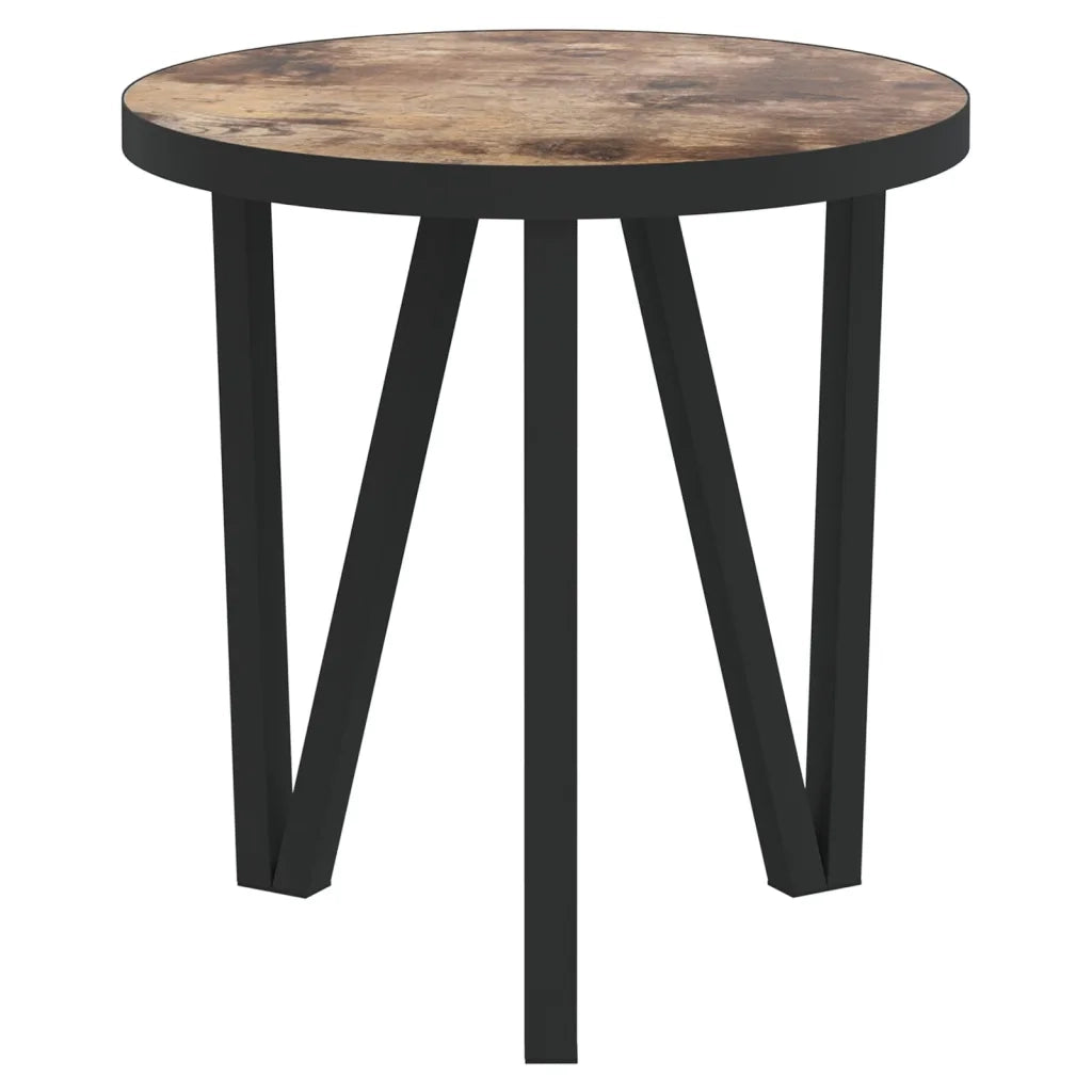 Tavolino Nero e Giallo Ø35 cm in MDF 331665