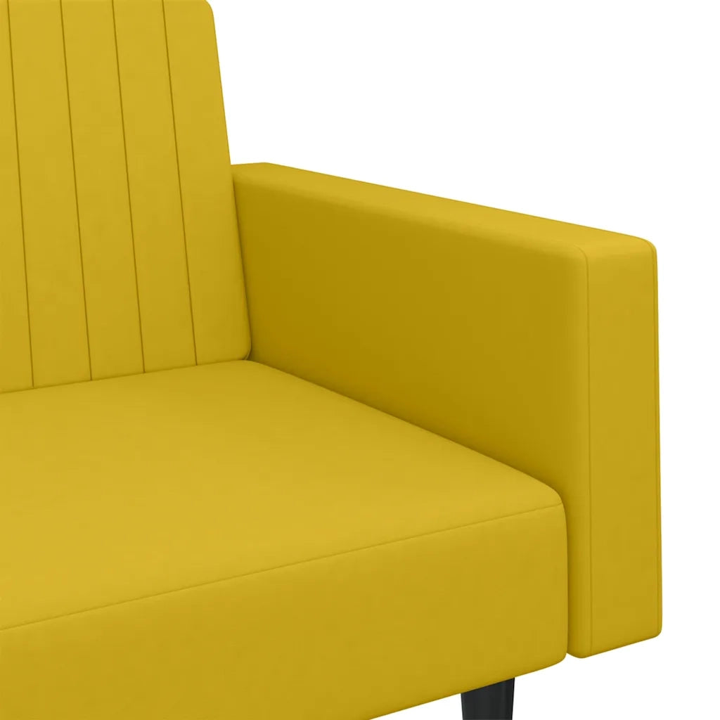 Divano letto | Sof¨¤ letto | Letto singolo a 2 Posti Giallo in Velluto
