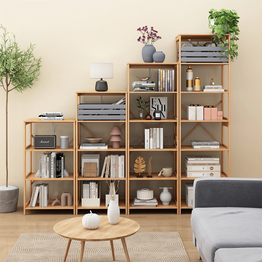 Vicco Libreria Bambù 48.3 x 144 cm con 5 scomparti