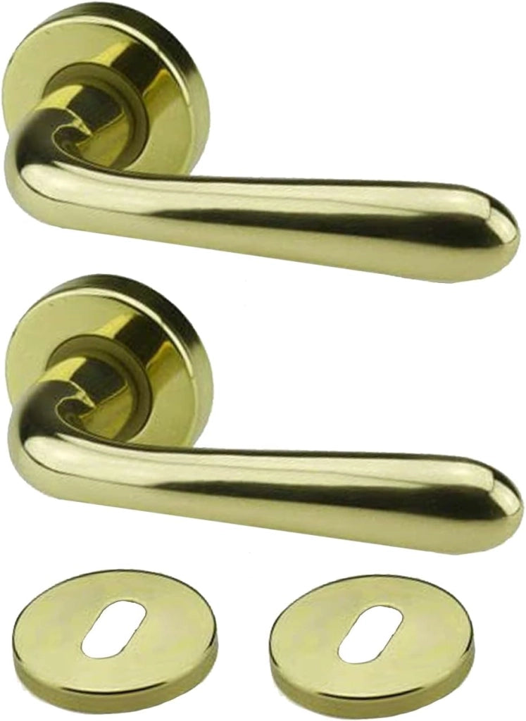 Coppia di Maniglie Tonda Ottone per Porta Interna