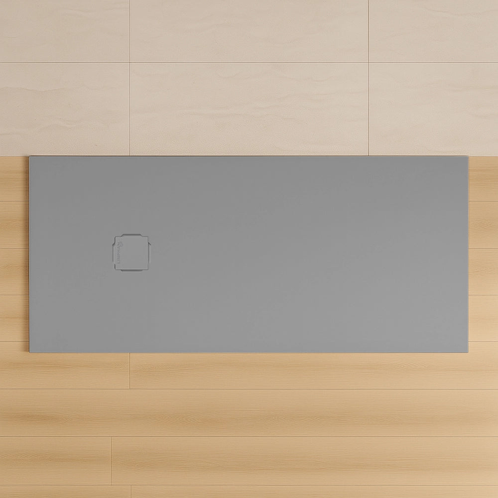 Piatto doccia 70x120 in marmoresina cemento con griglia in acciaio inox Harmony