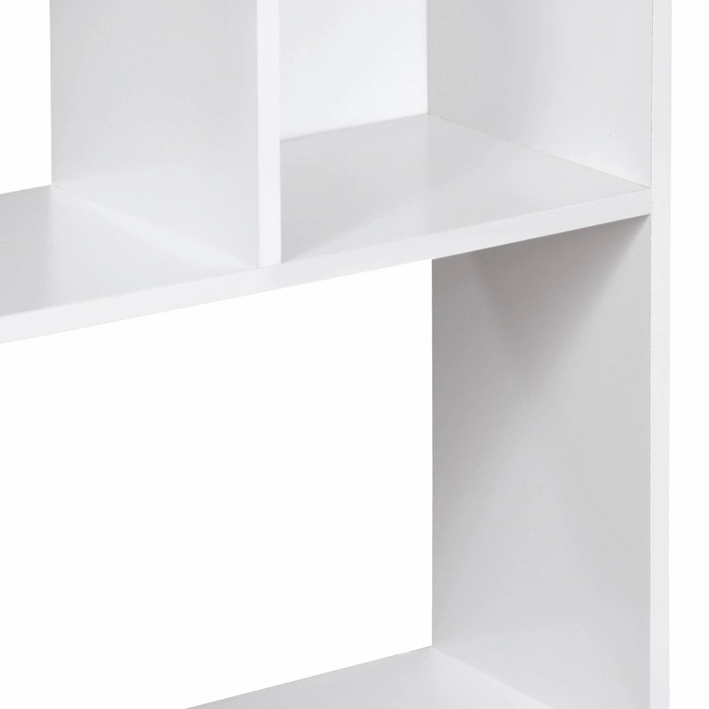 Libreria a 5 ripiani con 10 vani, bianco