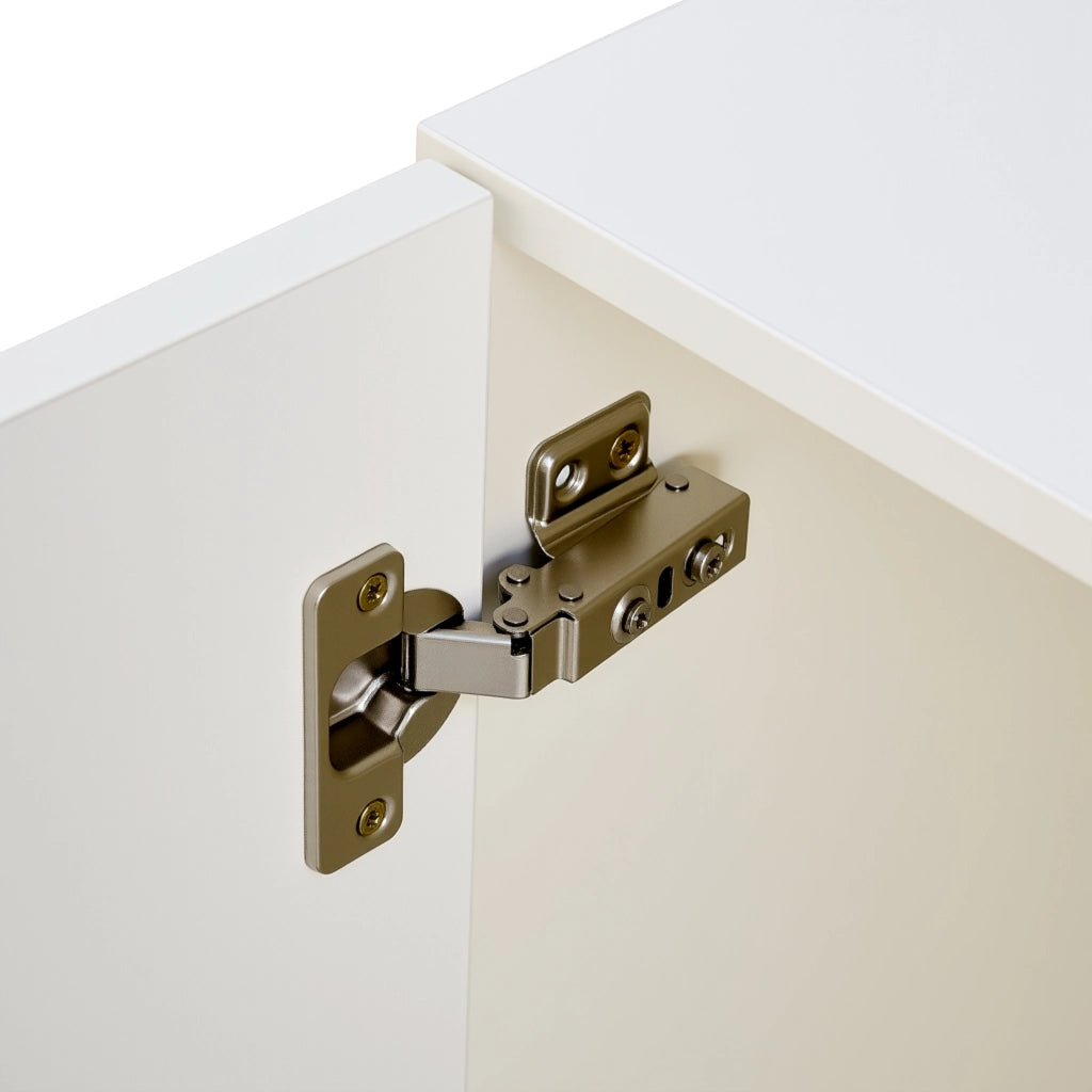 Madia con maniglie in lega di zinco e gambe in acciaio per soggiorno e ingresso; in MDF; bianco; 80×36×90 cm