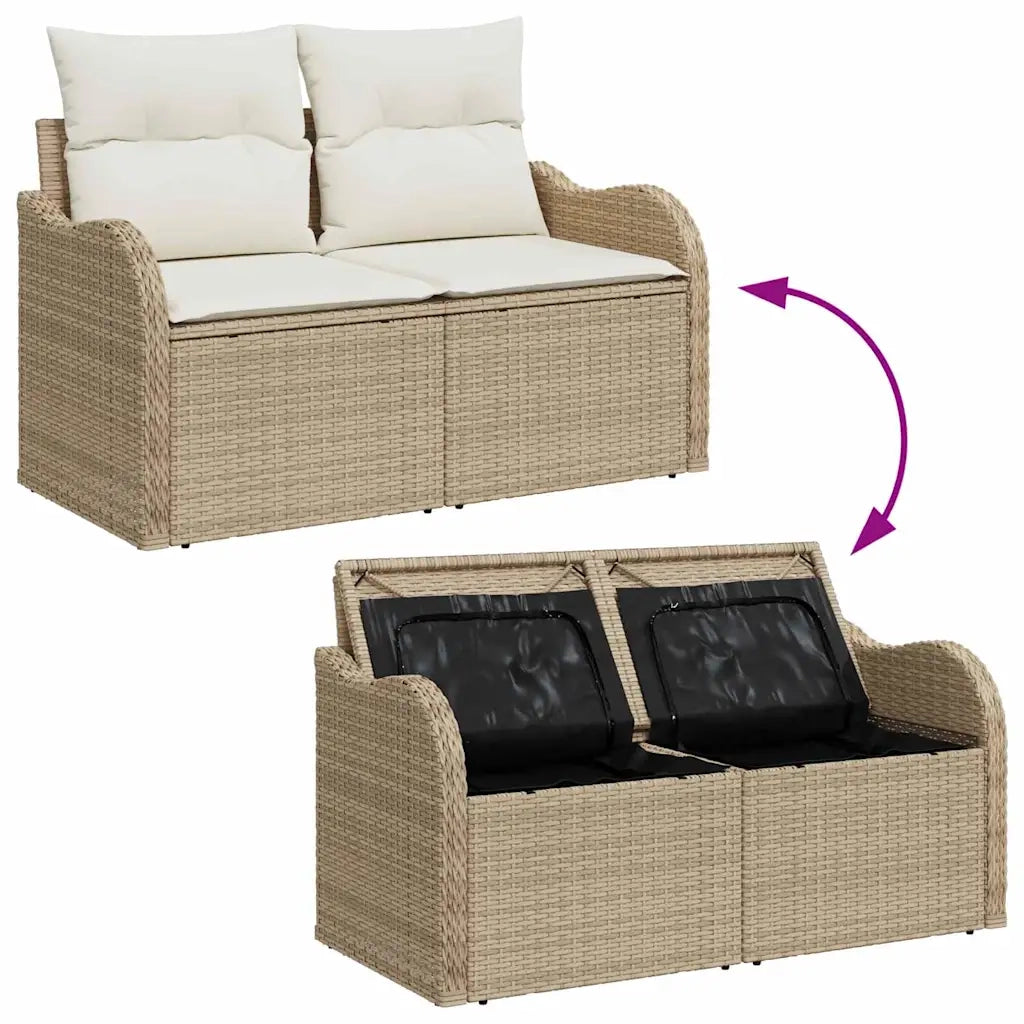 Set Divano da Giardino 5 pcs Beige Rattan in Polipropilene 3357104